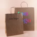 Sac en papier kraft personnalisable 120 gr/m² multi taille - Charlotte | pandacola - thumb