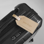 Porte-étiquette bagage en cuir recyclé personnalisable - Milou | pandacolach - thumb - 1