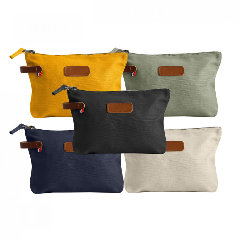 Petite trousse en 100% Twill de coton biologique 360gr personnalisable Made in France - Musette | pandacolach - 2