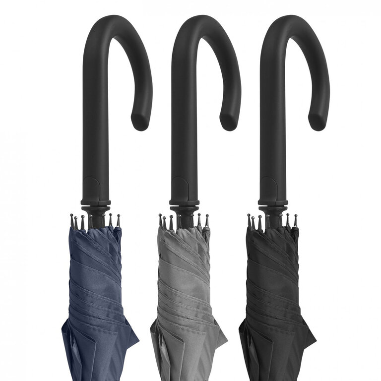 Parapluie élégant personnalisable avec manche canne en rubber noir - Golf | pandacolach - 3