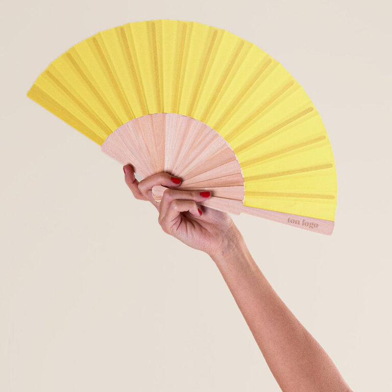 Eventail personnalisable avec manque en bois - Freshai pastel | pandacola