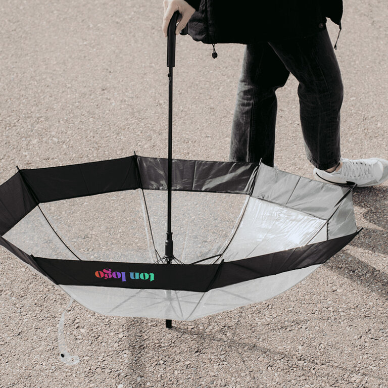 Parapluie transparent personnalisé 98 cm automatic - Bleuhy | pandacola
