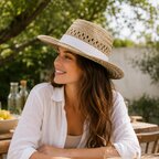 Chapeau de paille personnalisable en sublimation - Texas | pandacola - thumb - 1