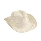 Chapeau en paille personnalisé blanc élégant - Nevada | pandacola - thumb - 1