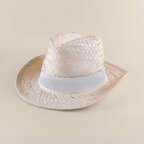 Chapeau en paille personnalisé blanc élégant - Nevada | pandacola - thumb - 2