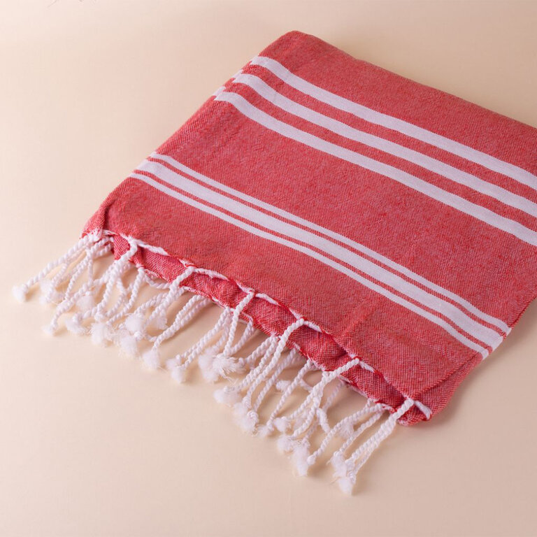 Fouta publicitaire 170 gr/m²  rayées avec franges - Aloha | pandacolach - 3