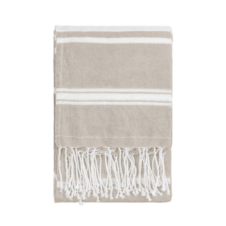 Fouta publicitaire 170 gr/m²  rayées avec franges - Aloha | pandacolach