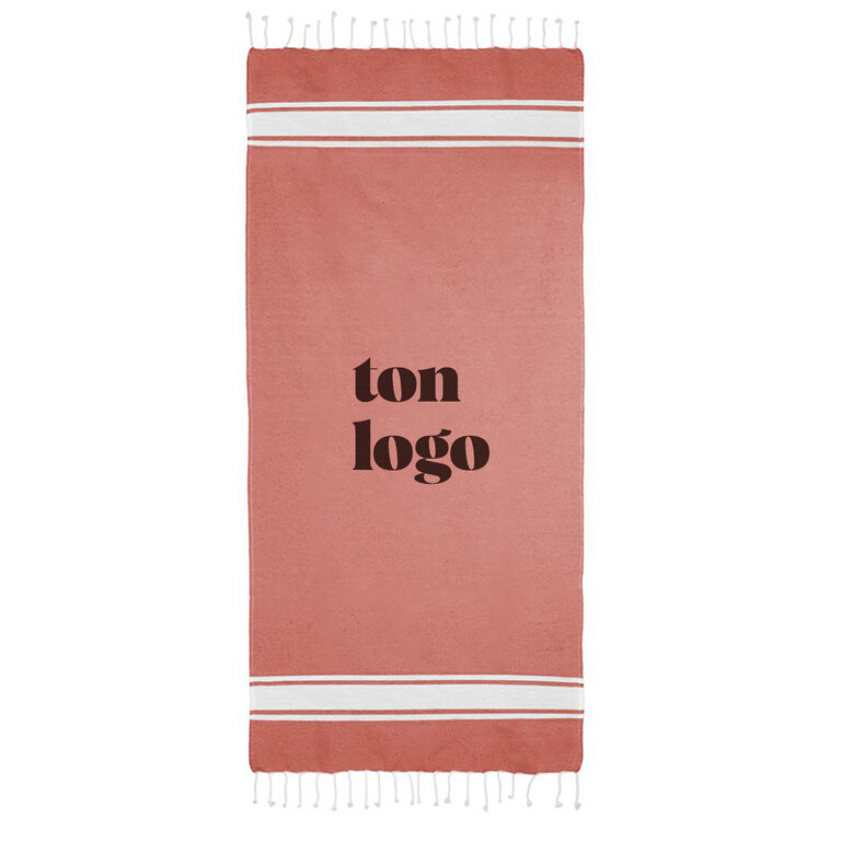 Fouta personnalisable en coton recyclé 150 gr/m² avec frange - Maeva | pandacolach - 3