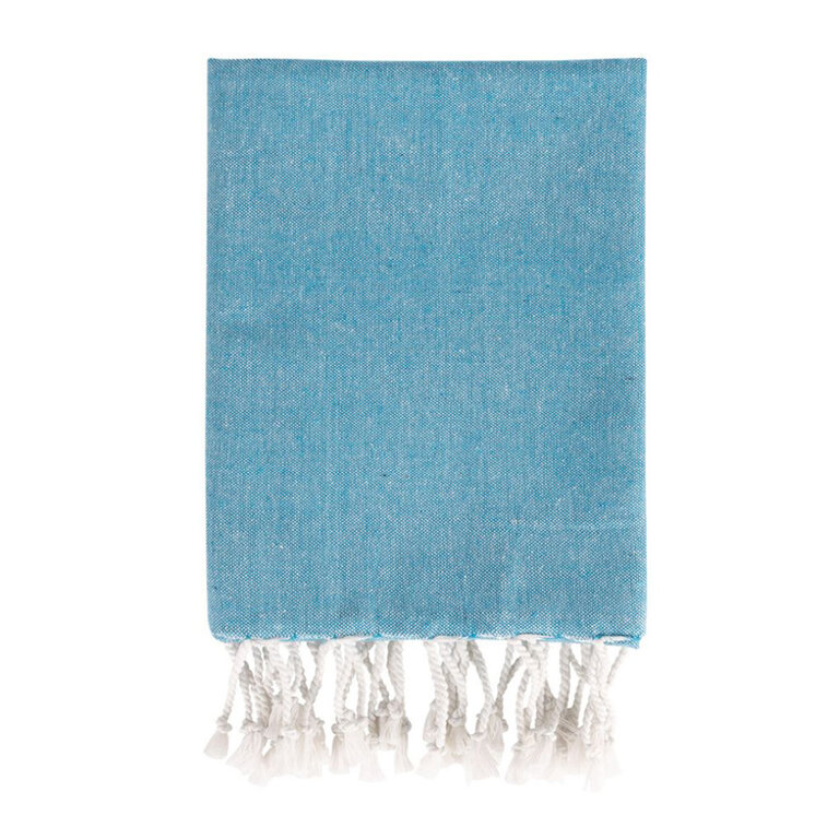 Paréo personnalisable 170 gr/m² uni avec franges blanches - Marila | pandacolach - 1