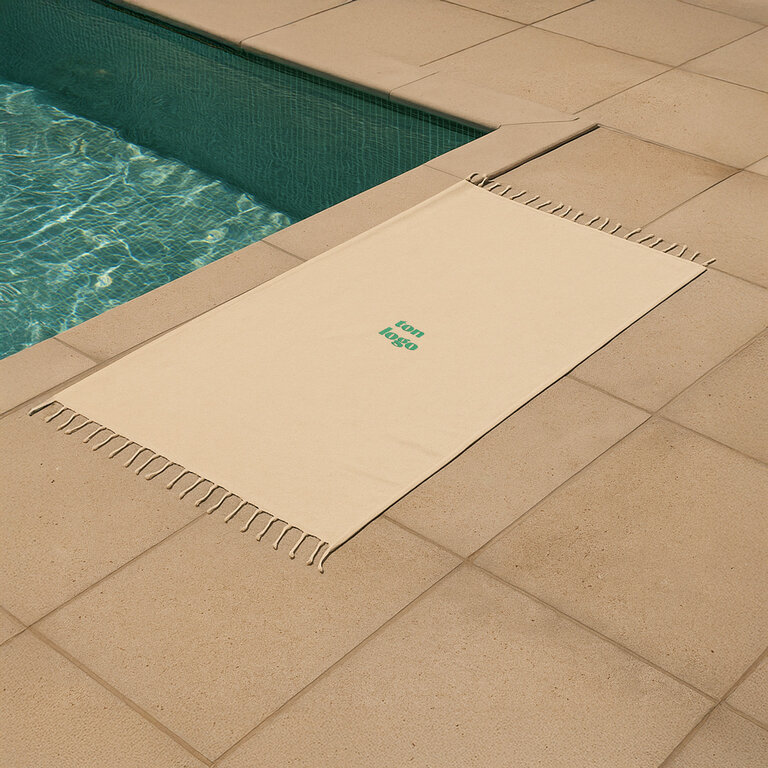 Fouta personnalisable en coton recyclé avec franges - Dodo uni 180G | pandacola