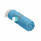 Fouta personnalisable en coton recyclé couleur unie avec franges 180 gr/m² - Dodo 180G | pandacolach - thumb