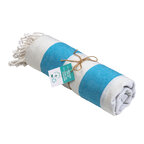 Fouta personnalisable en coton recyclé avec franges - Dodo rayure 180G | pandacola - thumb