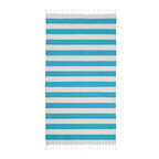 Fouta personnalisable en coton recyclé avec franges - Dodo rayure 180G | pandacola - thumb - 1
