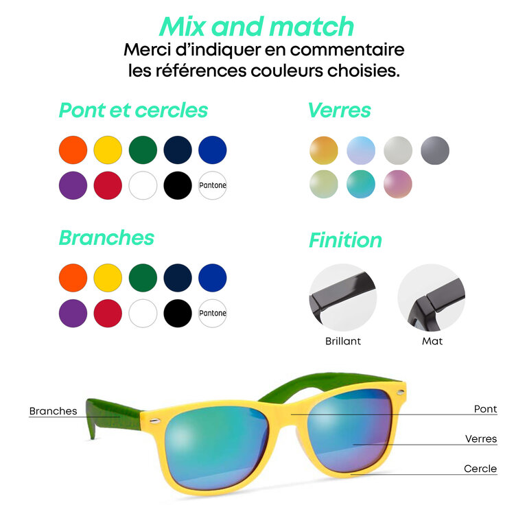 Lunettes de soleil personnalisables mix & match - Boulito rPET | pandacola - 2