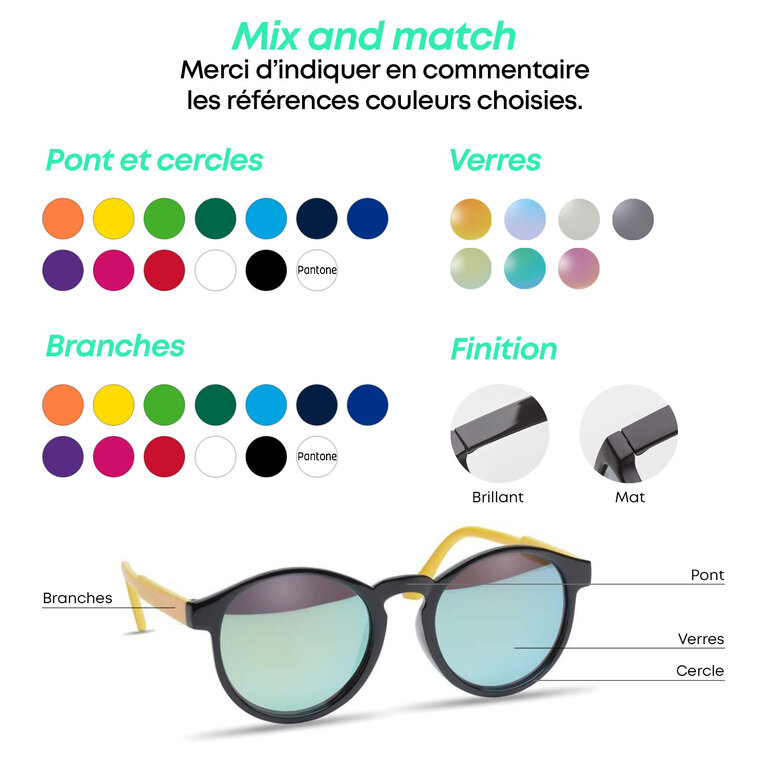 Lunettes de soleil personnalisables rondes mix & match - Rulo | pandacola - 2