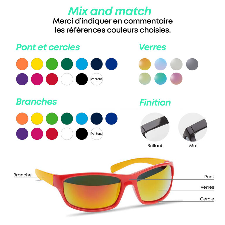 Lunettes de soleil de sport personnalisables mix & match - Turlo | pandacola - 2