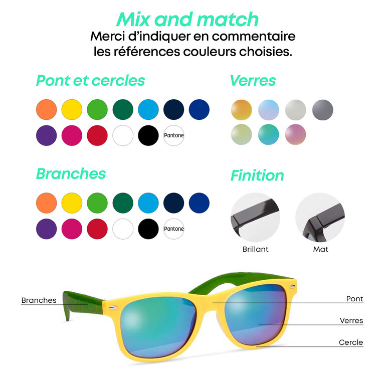 Lunettes de soleil personnalisables mix & match - Boulito | pandacola - 2