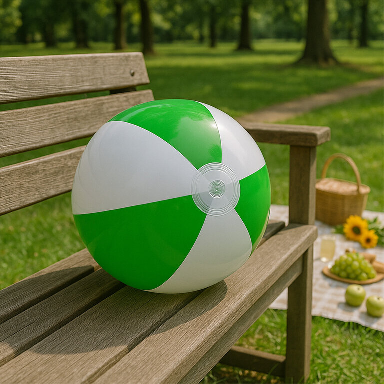 Ballon de plage personnalisé gonflable rayé transparent ø28cm - Nataninio | pandacolach - 2