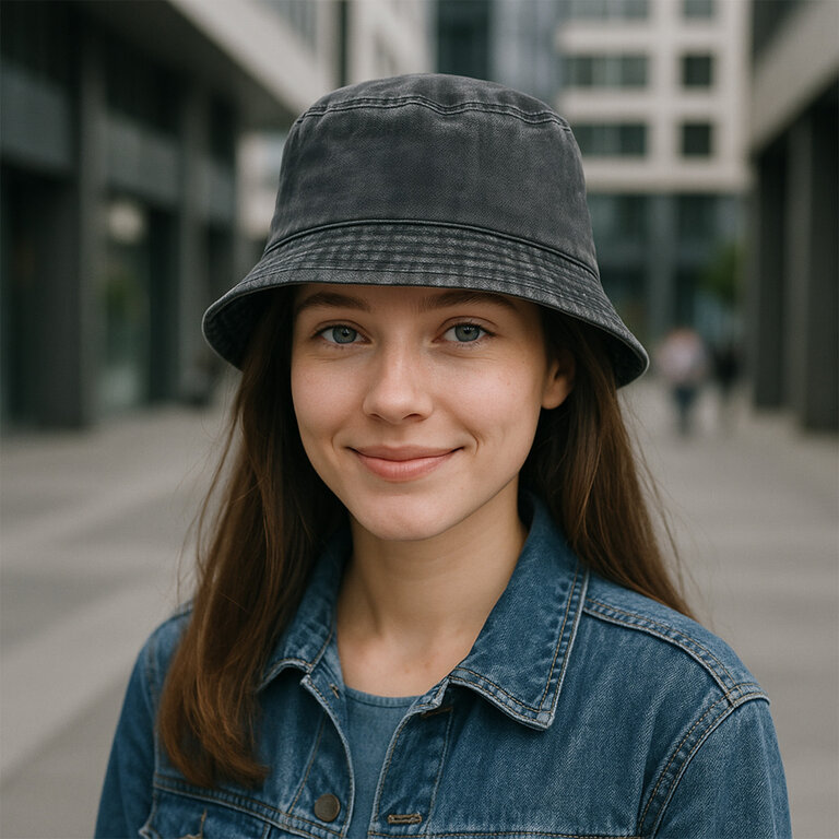 Bob personnalisé en coton effet lavé - Bun | pandacolach - 3