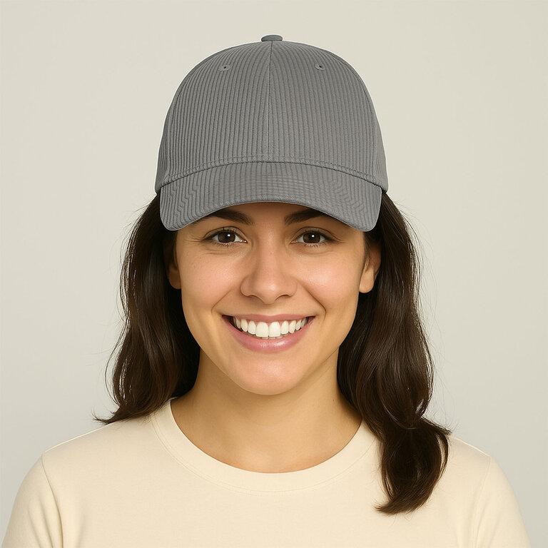 Casquette personnalisable en velours côtelé recyclé 6 panneaux 230 gr/m² ATLANTIS® - Kalou | pandacolach - 2