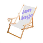 Chilienne en bois personnalisable avec accoudoire porte gobelet - Lenny | pandacola - thumb