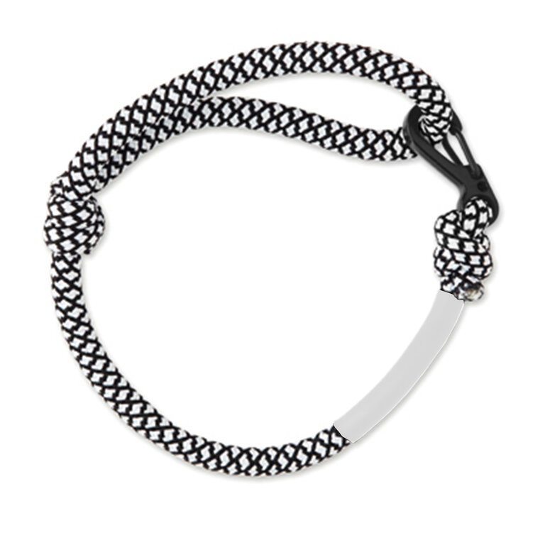 Bracelet corde personnalisé régable avec mousqueton - Heskal | pandacolach