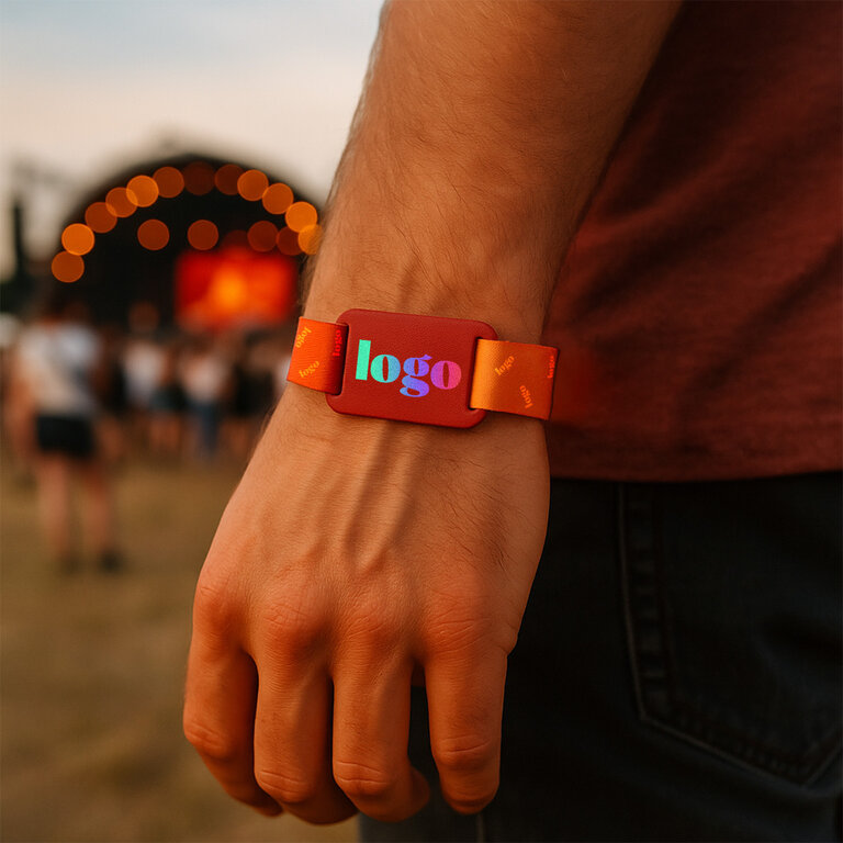 Bracelet personnalisable en quadrichromie avec fermeture de sécurité - Saiku | pandacola