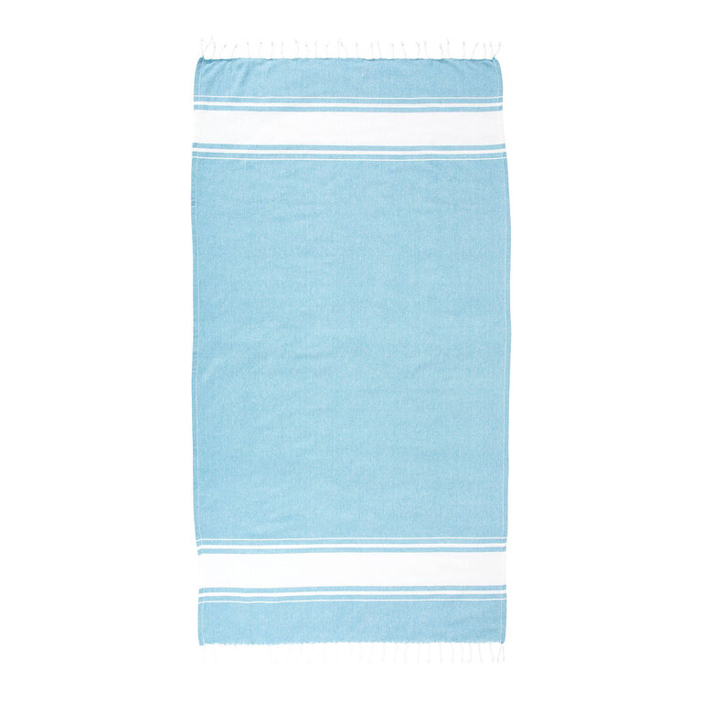 Fouta personnalisable en coton recyclé avec bandes blanches - Dodo uni 150G | pandacola