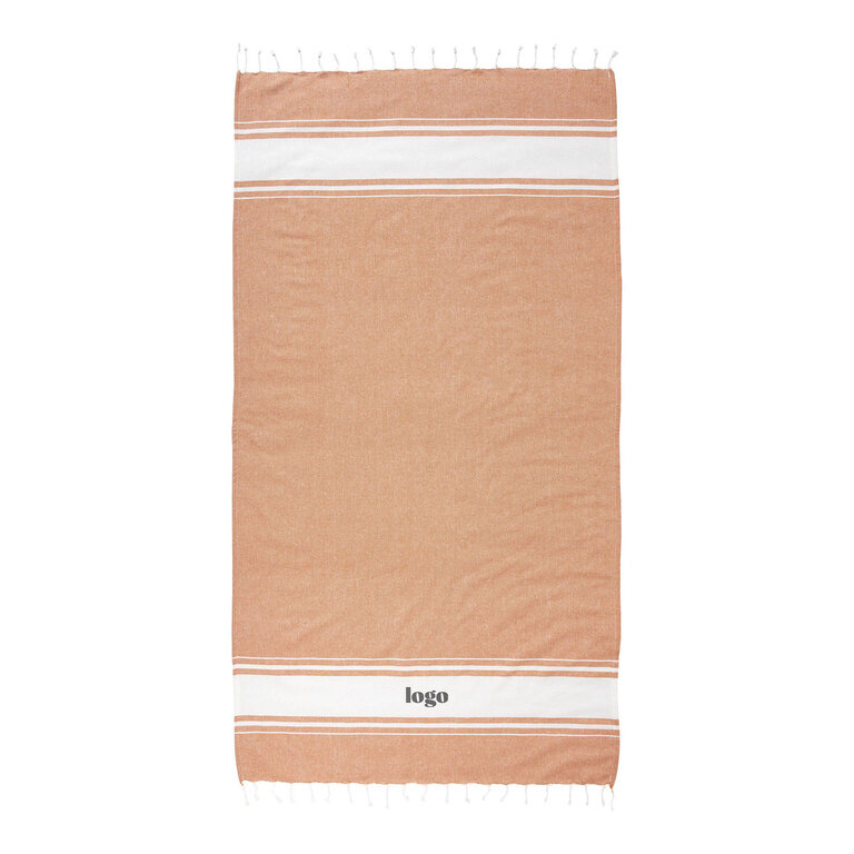 Fouta personnalisable en coton recyclé avec bandes blanches - Dodo uni 150G | pandacola - 3