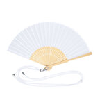 Eventail personnalisé en bambou et polyester avec cordon - Inventair Link | pandacolach - thumb