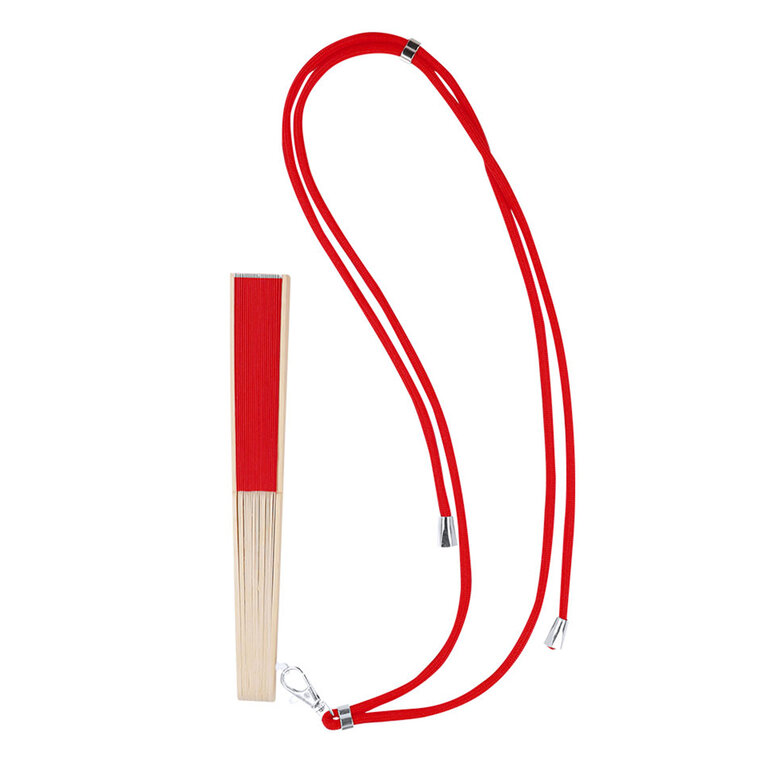 Eventail personnalisé en bambou et polyester avec cordon - Inventair Link | pandacolach - 3