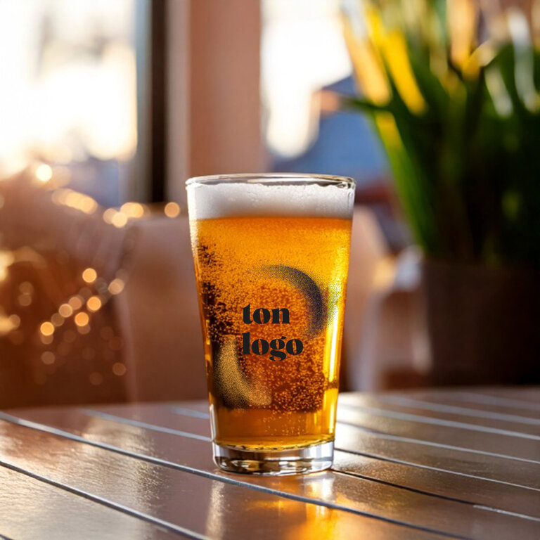 Verre à bière shaker personnalisable en verre transparent 37cl | pandacola