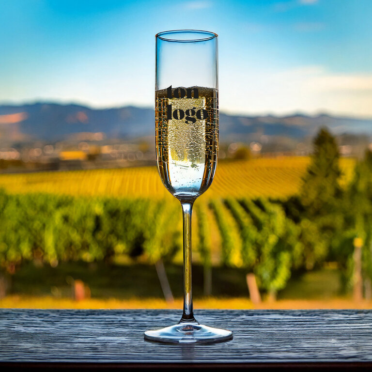 Flûte à champagne personnalisable en verre transparent 22cl | pandacola