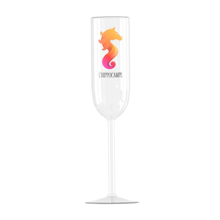 Flûte à champagne personnalisable en verre transparent 22cl | pandacolach