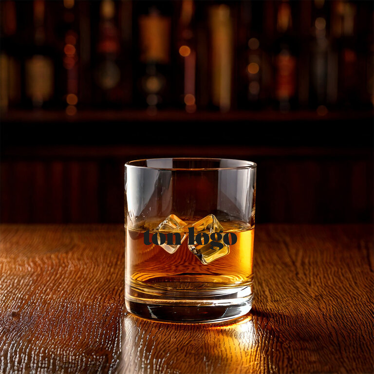 Verre à whisky entièrement personnalisable en verre transparent 30cl | pandacola