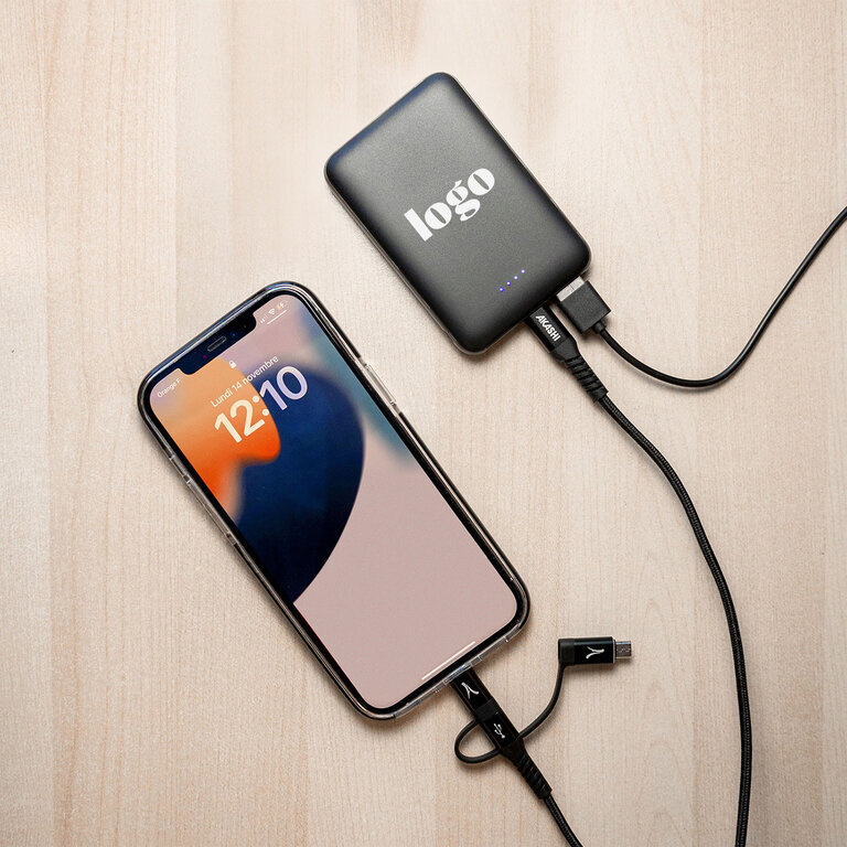 Batterie de secours publicitaire – 5 000 mAh ultra compacte - Kaito | pandacola