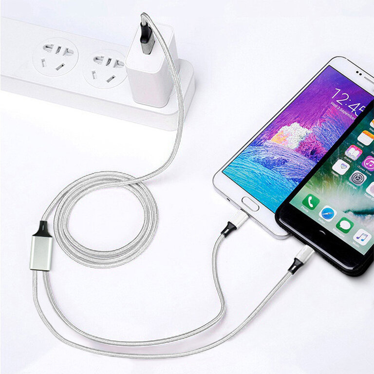 Câble de charge personnalisable 4 en 1 20W – en matériaux recyclés  - Renkei | pandacola - 1