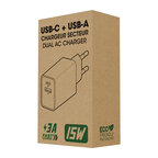 Chargeur secteur personnalisable – USB Type-C 15W + USB-A  - Suko | pandacola - thumb - 3