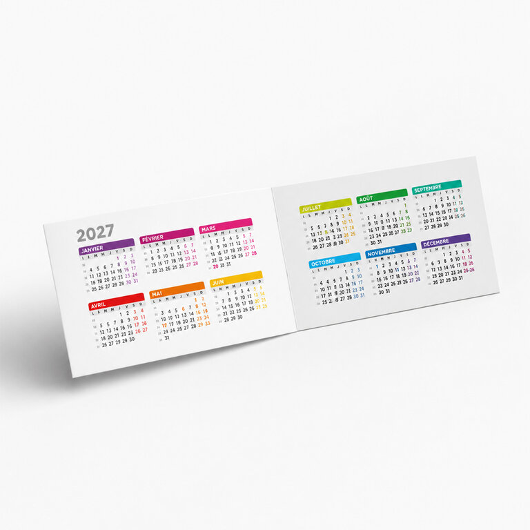 Calendrier personnalisé format carte de visite - Cartan Open | pandacola - 2