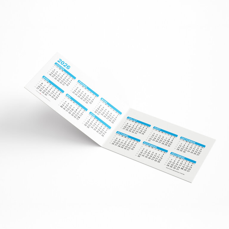 Calendrier personnalisé format carte de visite - Cartan Open | pandacolach