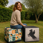 Toile de remplacement personnalisable pour pouf 40x40x40cm ou 50x50x50cm - Cancún toile | pandacola - thumb - 2