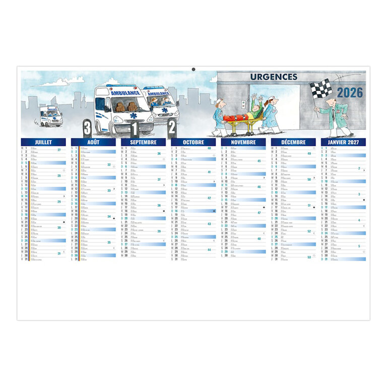 Calendrier personnalisable bancaire illustré ambulance  - Pinpon | pandacolach - 3