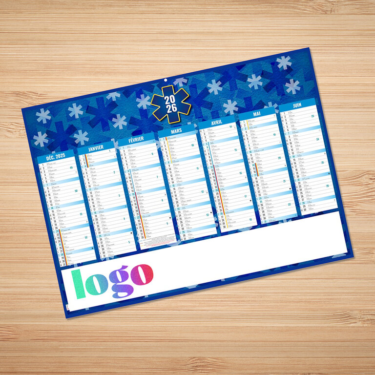 Calendrier personnalisable bancaire llustré croix de vie ambulance - Pinpon | pandacola