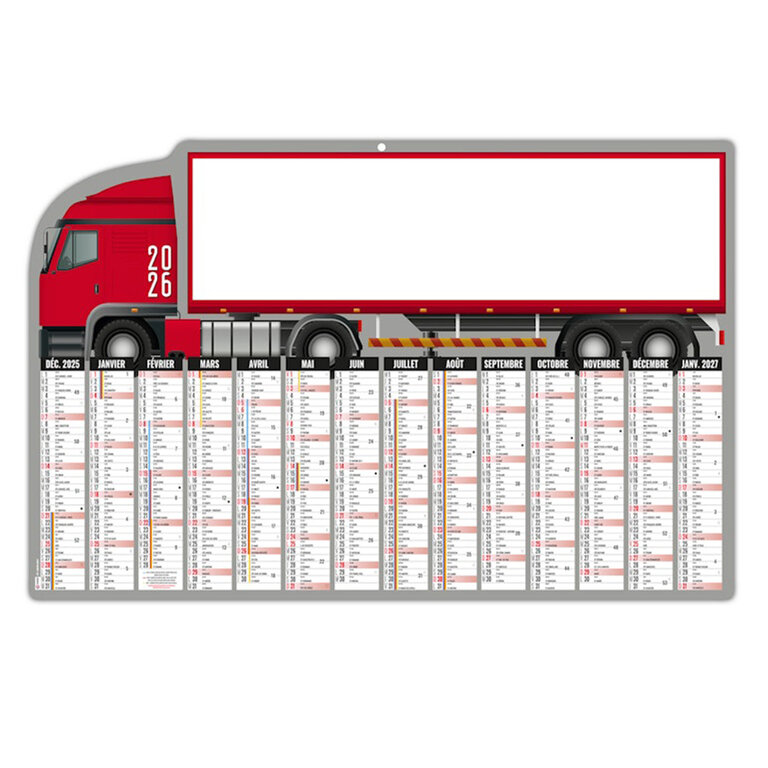 Calendrier personnalisable bancaire illustré camion - Pin | pandacolach