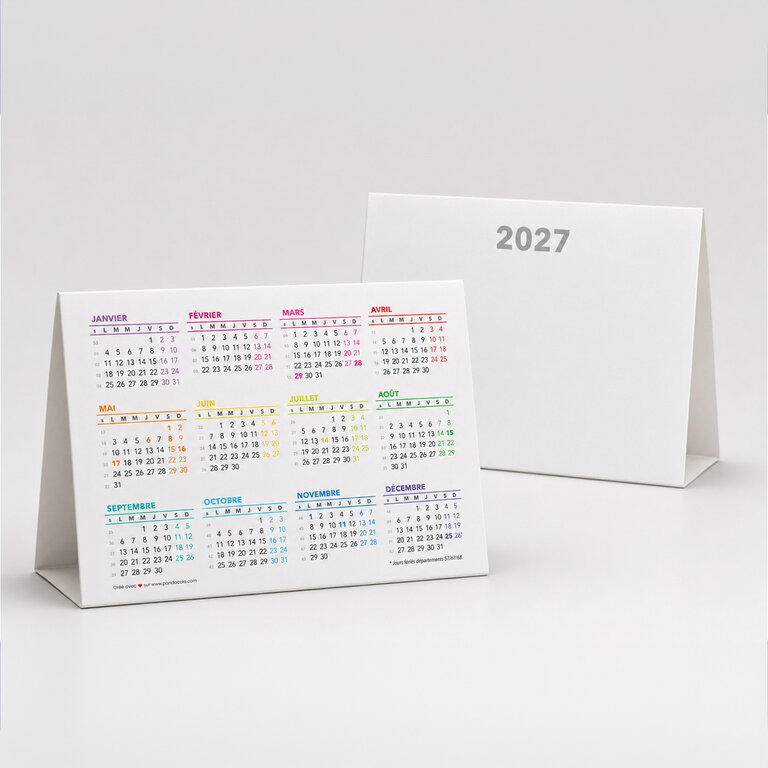 Calendrier chevalet personnalisé de table - Deko | pandacola - 1