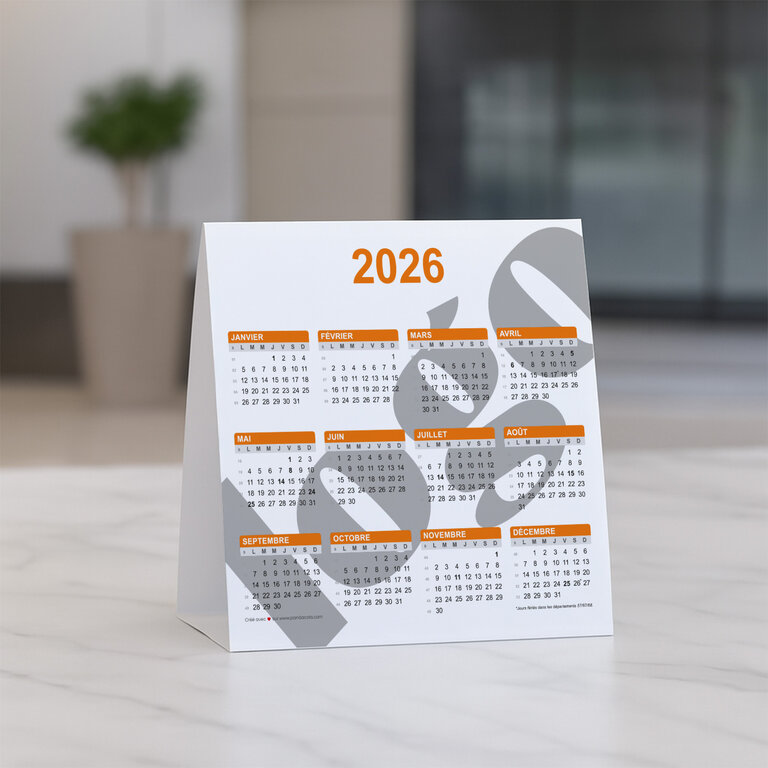 Calendrier chevalet personnalisé de table - Deko | pandacola