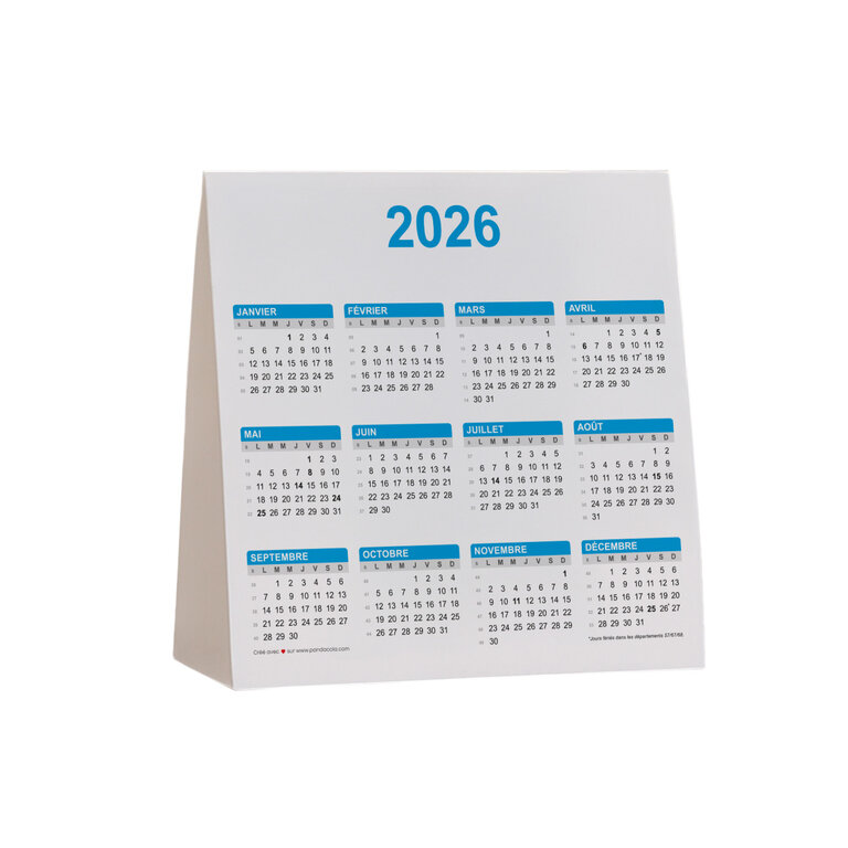 Calendrier chevalet personnalisé de table - Deko | pandacolach