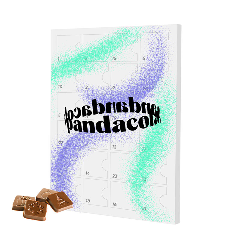 Calendrier de l'avent personnalisable au chocolat format A4 | pandacola
