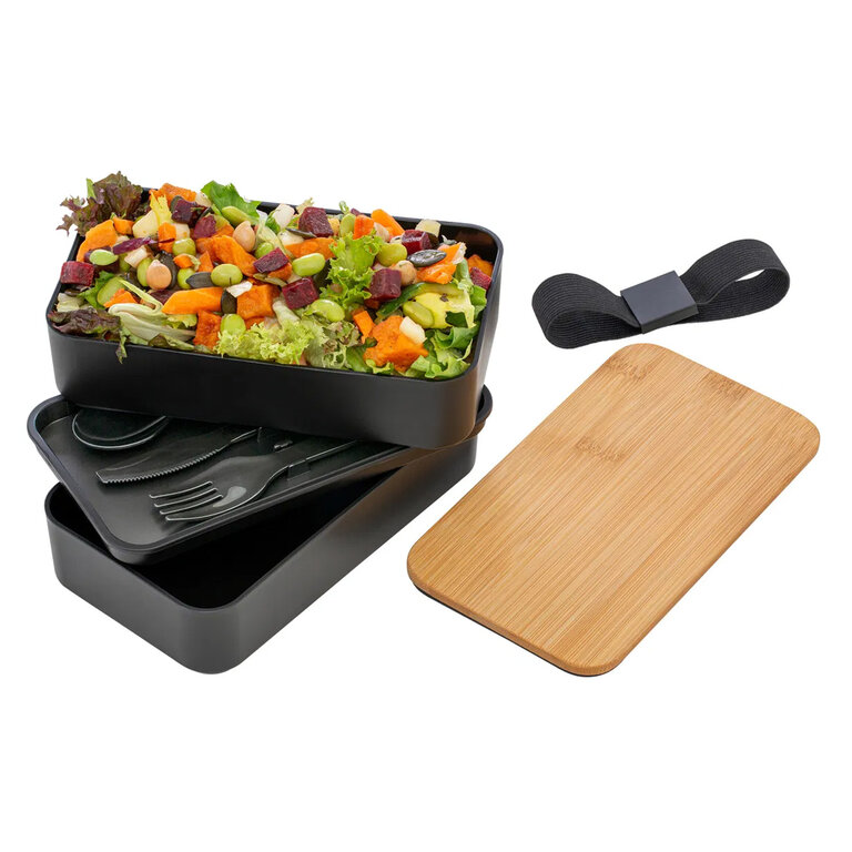 Set repas noir personnalisable 1000ml - Laudat | pandacolach - 5