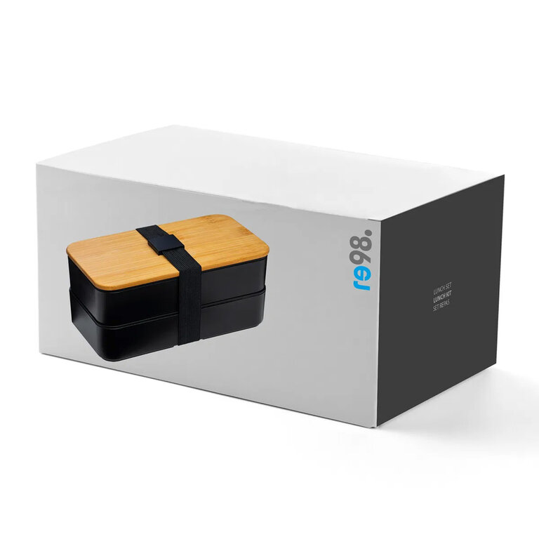 Set repas noir personnalisable 1000ml - Laudat | pandacolach - 2